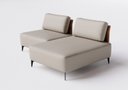 Ver imagem 2 de Sofá Dream Box com Chaise Moderno Modular 1,60m Bege com Courino Terracota - Rede Móveis