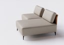 Ver imagem 3 de Sofá Dream Box com Chaise Moderno Modular 1,60m Bege com Courino Terracota - Rede Móveis