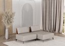 Ver imagem 1 de Sofá Dream Box com Chaise Moderno Modular 1,60m Bege com Courino Terracota - Rede Móveis