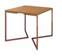 Ver imagem 1 de Mesa de Jantar Industrial Base De Ferro Cobre em V Tampo 90x90 Canela