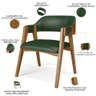 Cadeira para Sala de Jantar e Estar Living Estofada Suran L02 Couríssimo Verde Musgo - Lyam - 4