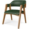 Cadeira para Sala de Jantar e Estar Living Estofada Suran L02 Couríssimo Verde Musgo - Lyam - 1