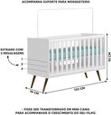 Ver imagem 6 de Jogo de Quarto Infantil Lunna Retrô com Cômoda e Berço - Peternella Móveis