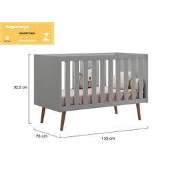 Jogo de Quarto Infantil Lunna Retrô com Cômoda e Berço - Peternella Móveis - 7