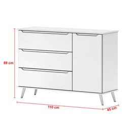 Jogo de Quarto Infantil Lunna Retrô com Cômoda e Berço - Peternella Móveis - 4