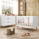 Ver imagem 1 de Jogo de Quarto Infantil Lunna Retrô com Cômoda e Berço - Peternella Móveis