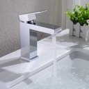 Ver imagem 2 de Torneira Banheiro Monocomando Quadrada Baixa Cromada:Cromado