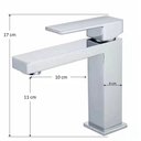 Ver imagem 4 de Torneira Banheiro Monocomando Quadrada Baixa Cromada:Cromado