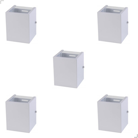 Kit com 5 Arandelas Sivir 2 Focos Pequena:branco