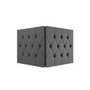 Ver imagem 1 de Cabeceira Elisa Solteiro Estofada Suede Capitonê Design Elegante Conforto para Quarto - Cinza