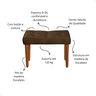 Puff Estofado Banqueta Apoio para Pé Luxo para Quarto Closet Sala Penteadeira - 2