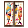 Kit 2 Quadros Decorativos para Cozinha Área Goumet Temperos Peixe 60cm - 1