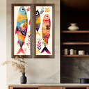 Ver imagem 2 de Kit 2 Quadros Decorativos para Cozinha Área Goumet Temperos Peixe 60cm