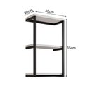Ver imagem 3 de Nicho de Parede Industrial 3 Prateleiras Milão - Preto e Branco - Cor: Preto