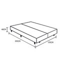 Ver imagem 2 de Cama Box Blindado King Bipartido Principe Das Camas Sintético Branco 193x203x40