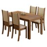 Conjunto Sala de Jantar Madesa Melissa Mesa Tampo de Madeira com 4 Cadeiras Rustic/Crema/Sintético B - 2