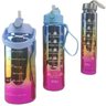 Garrafa Motivacional Metalica 2 Litros 900Ml 300Ml Kit 3 Uni Squeeze Agua Cha Viagem Passeio Academi - 1