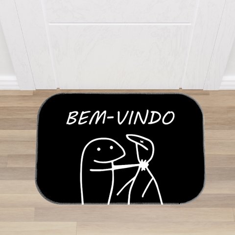 Tapete de Entrada Estampas Divertidas Antiderrapante Bem Vindo