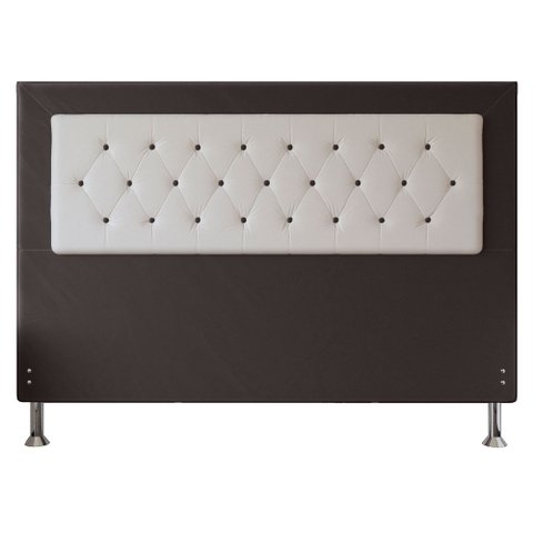 Cabeceira King 1,95m Havana Suede com Corino Branco - Pallazio - Marrom