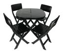 Ver imagem 5 de Conjunto 1 Mesa 4 Cadeira Dobrável Plástico Bar Varanda Açaí Cor:branco