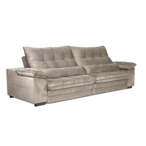 Sofá Retrátil Reclinável 2,10m com Molas e Espuma D33 Biondi Veludocristal - Netsofas - Fendi