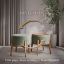 Ver imagem 2 de 1 Puff Dual em Linho com Base Madeira Decoração Loja Casa:verde