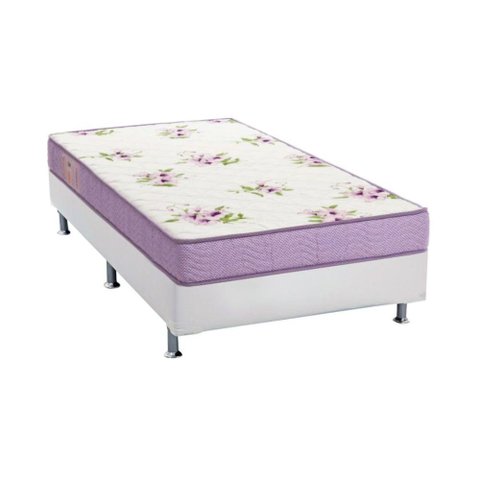 Cama Box Solteiro: Colchão Espuma Ortobom Physical Super Resistente + Base CRC Courano White(78x188