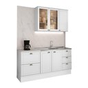 Ver imagem 4 de Cozinha Milla Breeze 5 Portas 5 Gavetas MDF 180cm Branca Móveis Carraro