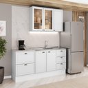 Ver imagem 1 de Cozinha Milla Breeze 5 Portas 5 Gavetas MDF 180cm Branca Móveis Carraro