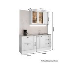 Ver imagem 6 de Cozinha Milla Breeze 5 Portas 5 Gavetas MDF 180cm Branca Móveis Carraro