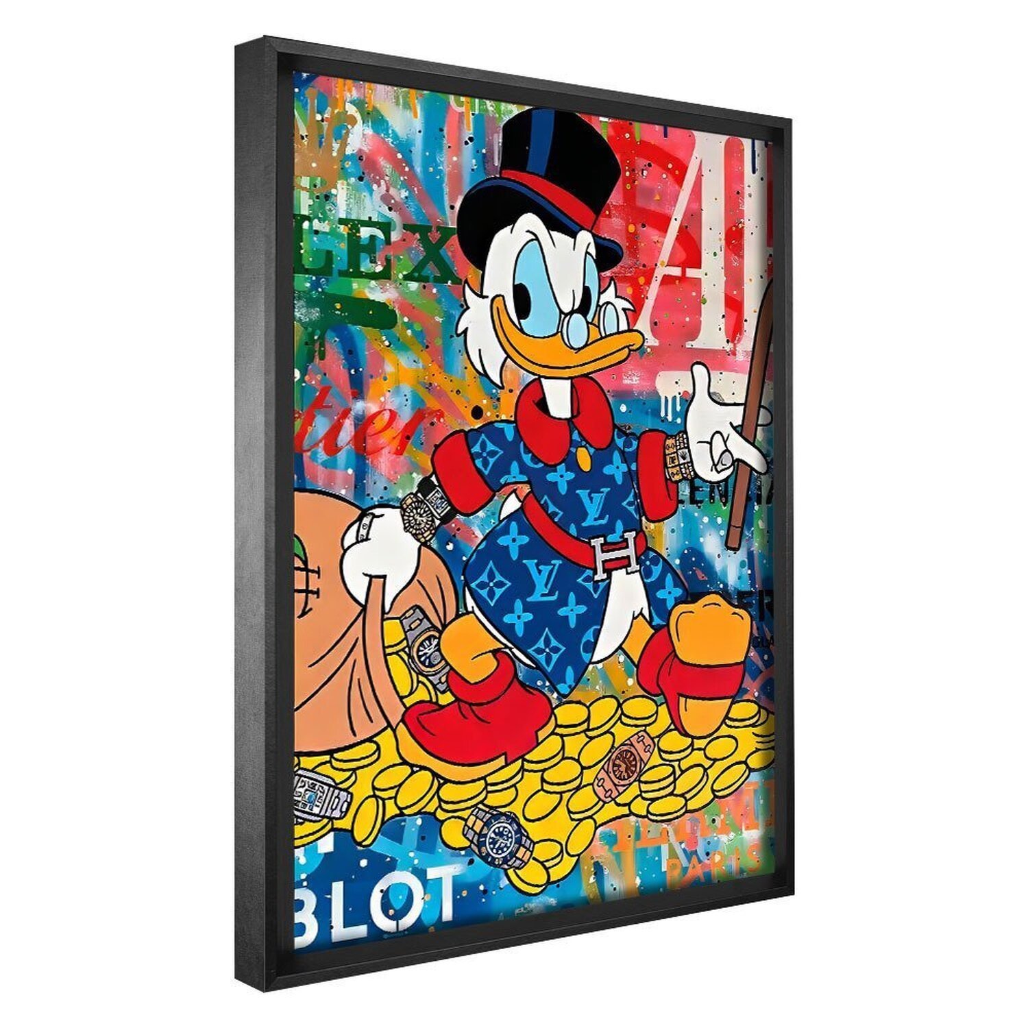 Quadro Decorativo 1 Tela Pato Monte de Dinheiro Diversos Tamanhos - 2