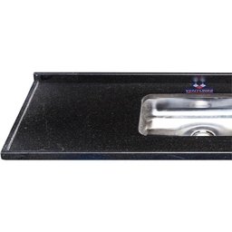 Pia De Granito Com Cuba Em Inox Pop 120Cm Preto São Gabriel - 4