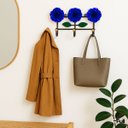 Ver imagem 5 de Cabideiro de Parede Suporte Artesanal 3 Ganchos Flor Azul