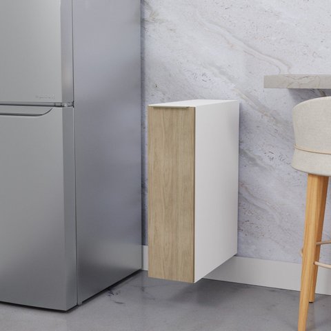 Balcão Suspenso Porta Tempero 20cm sem Tampo Ipanema CabeCasa MadeiraOriginals Branco/Acácia