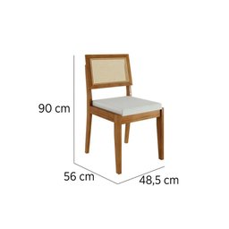 Cadeira de Cozinha Rainha Kit 6 Uni Natural - Nesher - 4