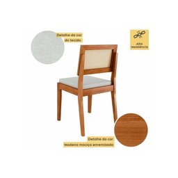Cadeira de Cozinha Rainha Kit 6 Uni Natural - Nesher - 2