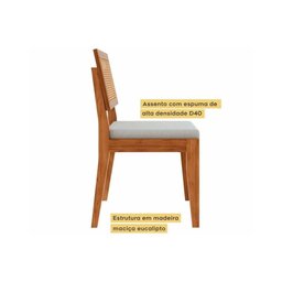 Cadeira de Cozinha Rainha Kit 6 Uni Natural - Nesher - 3