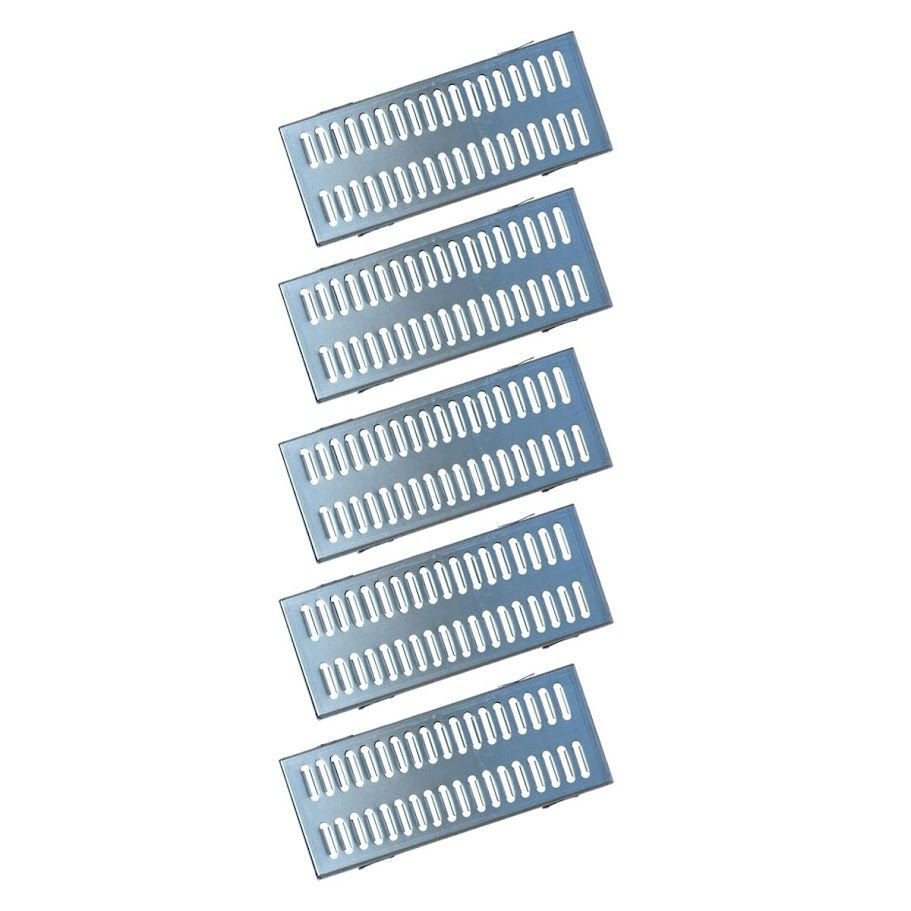 Kit 5 Ralo Grelha Linear e Caixilho Aço Galvanizado 20x50cm