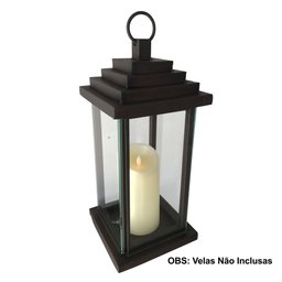 Lanterna de Chão Rustica Ouro Velho Media Libertas Rosas Lanterna Rustica Verniz - 5