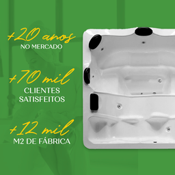 Spa Quadrado Amparo Combate com Hidro em Acrílico - 2.40x2.00x0.78 - 127v - 9