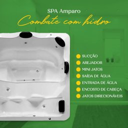 Spa Quadrado Amparo Combate com Hidro em Acrílico - 2.40x2.00x0.78 - 127v - 7