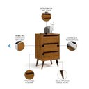 Ver imagem 2 de Mesa de Cabeceira 3 Gavetas Retrô Wood Freijo