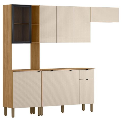 Cozinha 4 Pecas 251 Cm Mdf Vert Plus Freijo Soft Ktp
