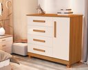 Ver imagem 4 de Cômoda para Quarto 4 Gavetas Grécia com Sapateira Nat/off