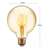 Kit 5 Lâmpada Filamento Led G95 4w E27 Âmbar Retrô Vintage 110v/220v Bivolt - 5
