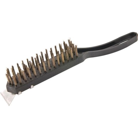 Escova Manual de Aço Carbono com 4 Fileiras e Cabo de Plastico - 63.15.100.400 - Vonder Escova Manua