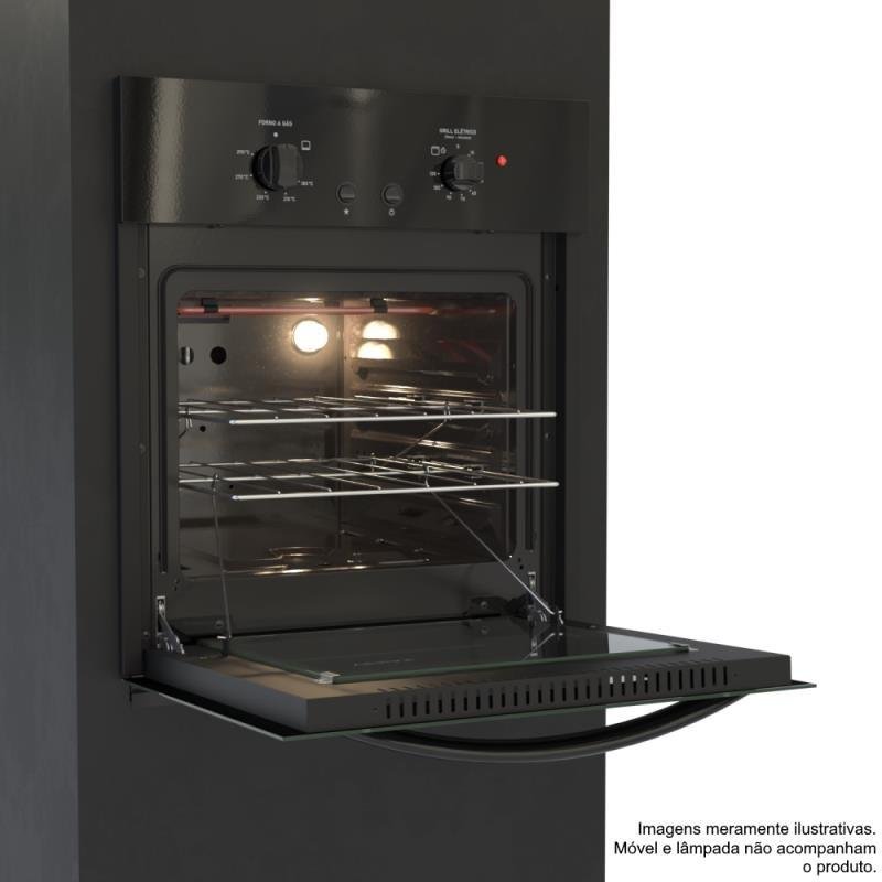 FORNO DE EMBUTIR A GAS 50L TOTALE NERO GIII GAS GLP 220 V - 3