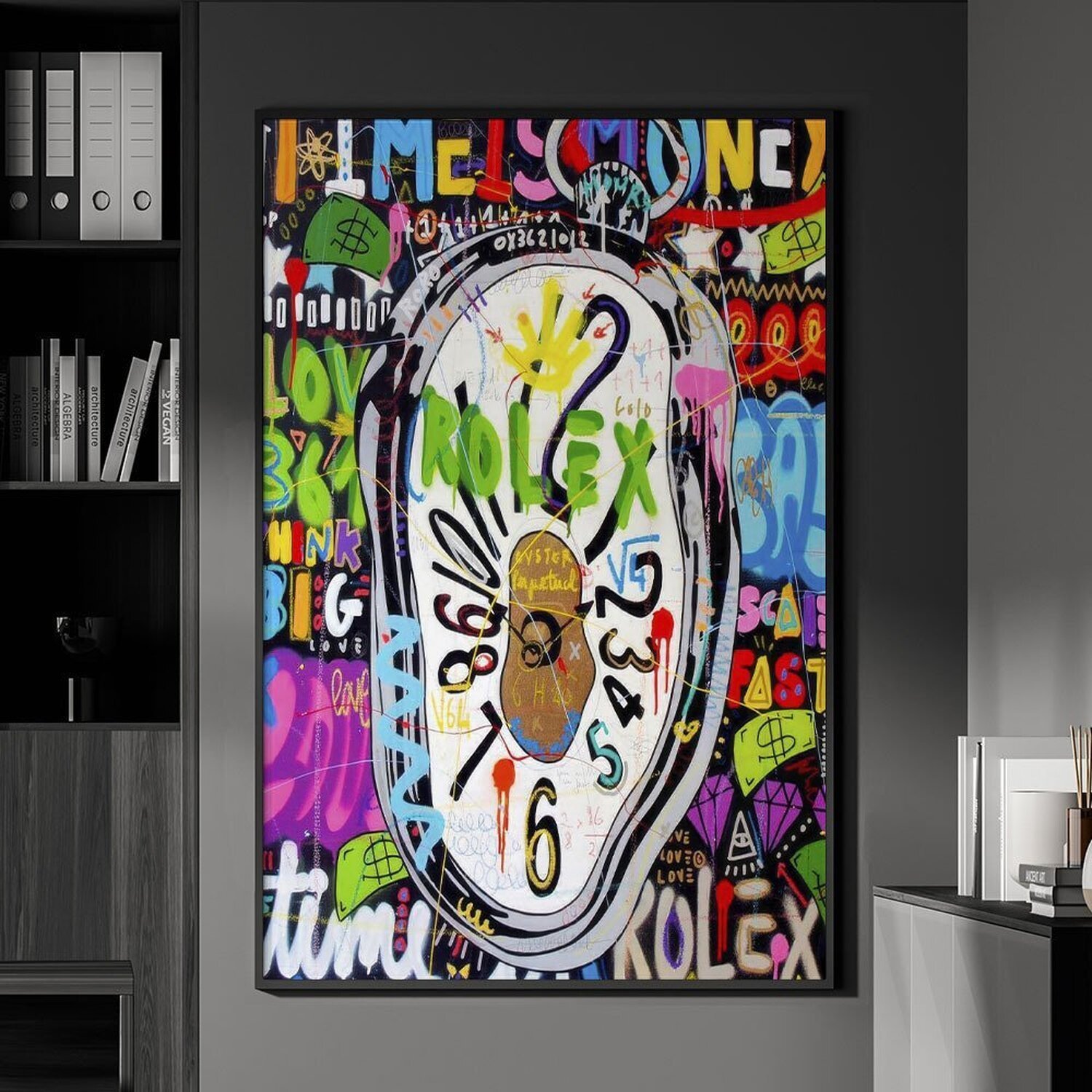 Quadro Decorativo 1 Tela Tempo É Dinheiro Diversos Tamanhos - 1