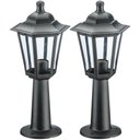 Ver imagem 1 de 2 Luminárias Pretas Balizador de Chão 44cm Lente Transparente Área Externa