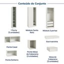 Ver imagem 6 de Guarda-roupa Modulado de Canto Linear 12 Peças com 13 Portas Orion CabeCasa MadeiraOriginals